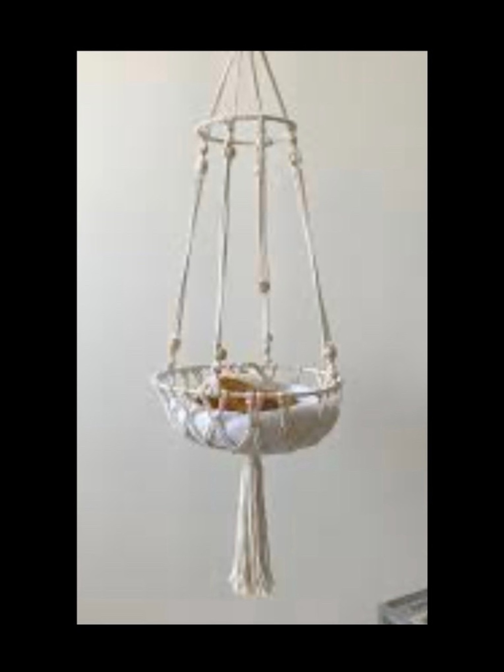 Macramé Cat Bed - Hanging Bohemian  Elegant Pet Hammock for Small / Medium Sized